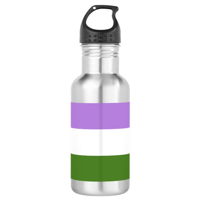 Genderqueer Pride Flag Edelstahlflasche (Vorderseite)