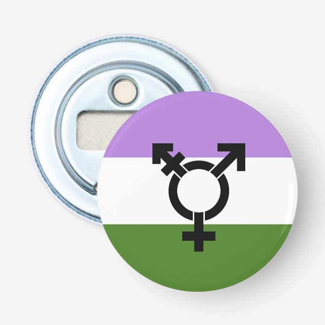 Genderqueer Pride Flag Flaschenöffner (Vorderseite)