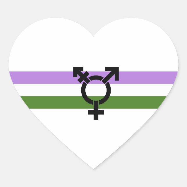 Genderqueer Pride Flag Herz-Aufkleber (Vorderseite)
