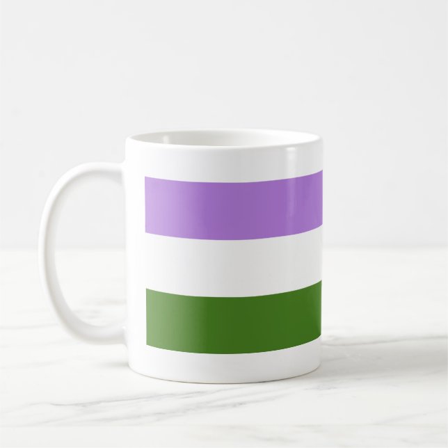 Genderqueer Pride Flag Kaffeetasse (Links)