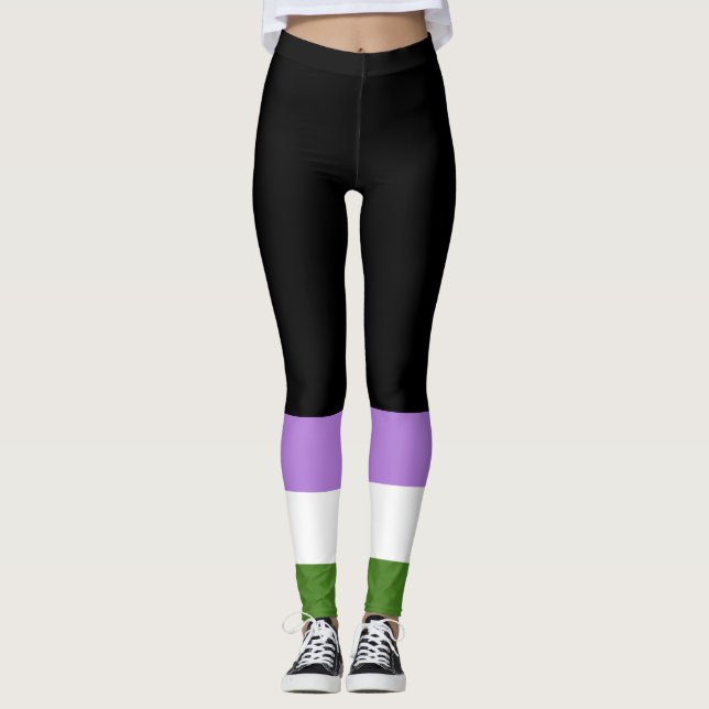 Genderqueer Pride Flag Leggings (Vorderseite)