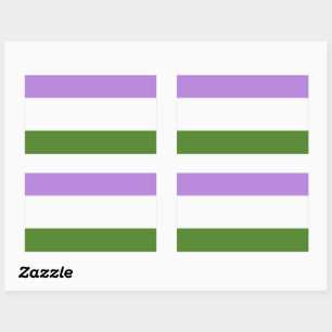 Genderqueer Pride Flag Rechteckiger Aufkleber