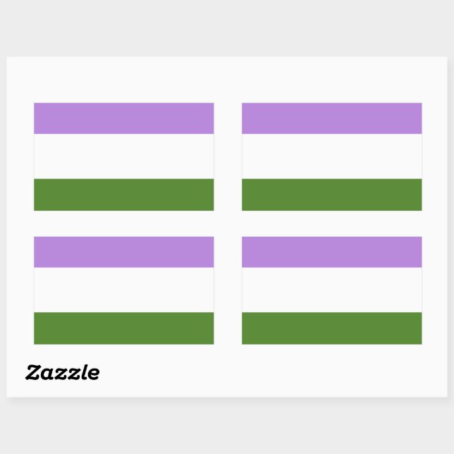 Genderqueer Pride Flag Rechteckiger Aufkleber (Blatt)