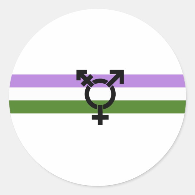 Genderqueer Pride Flag Runder Aufkleber (Vorderseite)