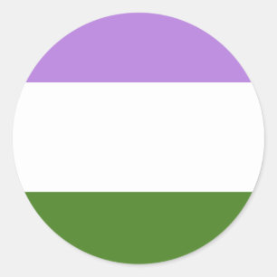 Genderqueer Pride Flag Runder Aufkleber