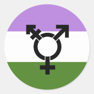 Genderqueer Pride Flag Runder Aufkleber