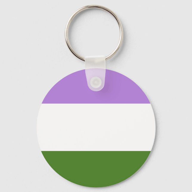 Genderqueer Pride Flag Schlüsselanhänger (Vorderseite)