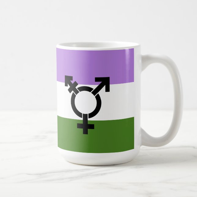 Genderqueer Pride Flag Tasse (Rechts)