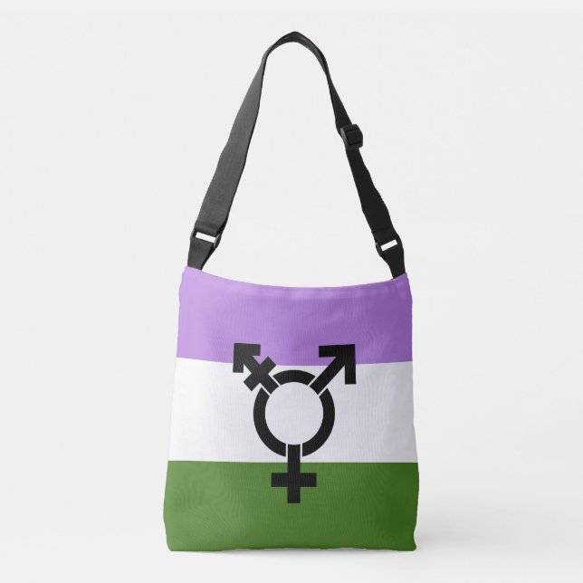 Genderqueer Pride Flag Tragetaschen Mit Langen Trägern (Vorderseite)