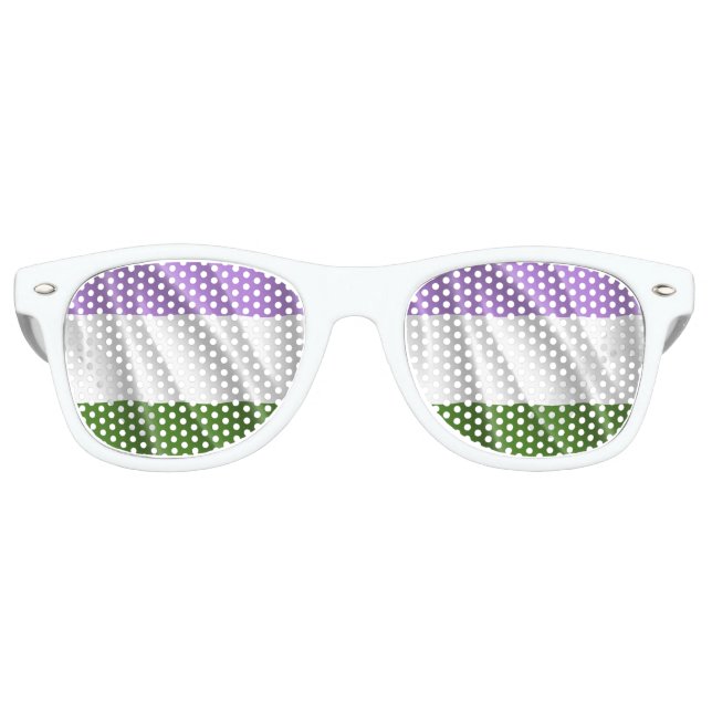 GENDERQUEER PRIDE FLAG WAVY DESIGN -.png Sonnenbrille (Vorderseite)