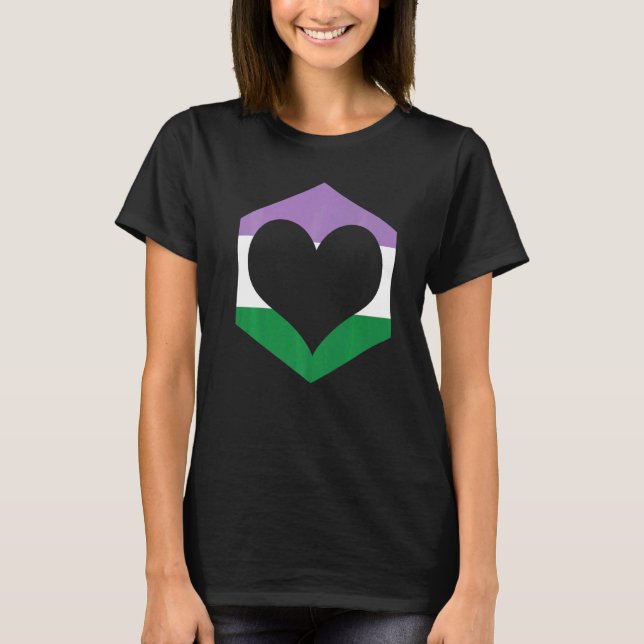 Genderqueer Pride Heart Flag T-Shirt (Vorderseite)