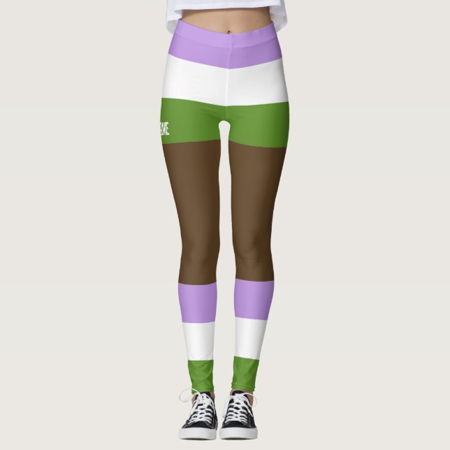 Genderqueer Pride Imitate Shorts & Legs Leggings (Vorderseite)