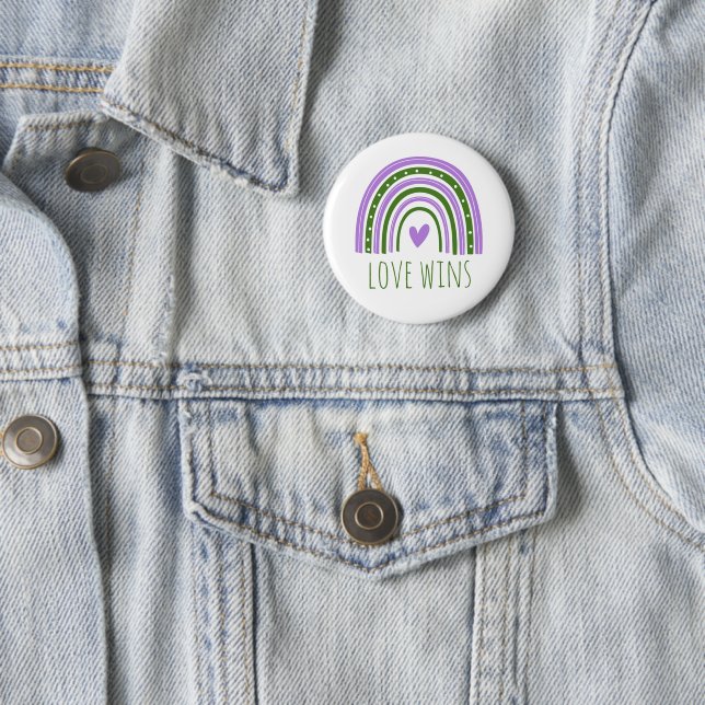 Genderqueer Pride Liebe gewinnt LGBT Rainbow Butto Button (Beispiel)