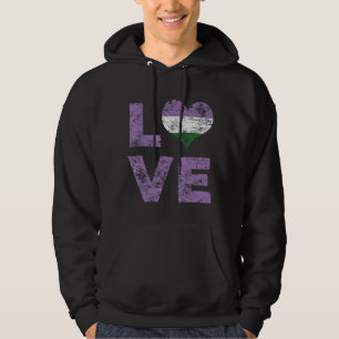 Genderqueer Pride Liebe Herz Vintage Flagge Hoodie