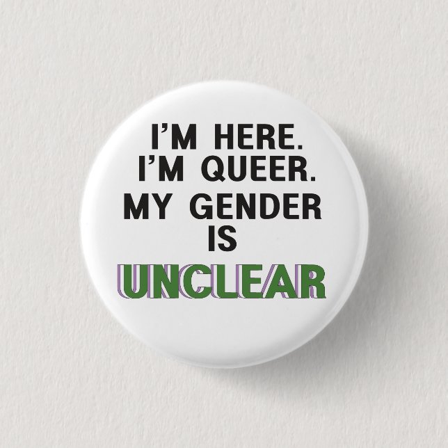 Genderqueer Pride — Schaltfläche Button (Vorderseite)