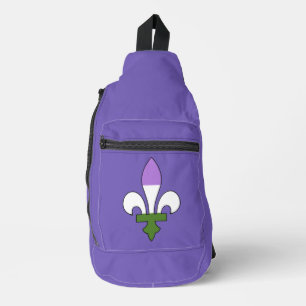 Genderqueer-Stolz fleur-de-lis Crossbody Bag