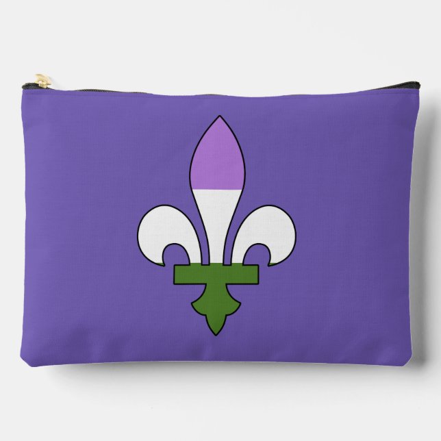 Genderqueer Stolz fleur-de-lis Zubehörtasche (Vorderseite)