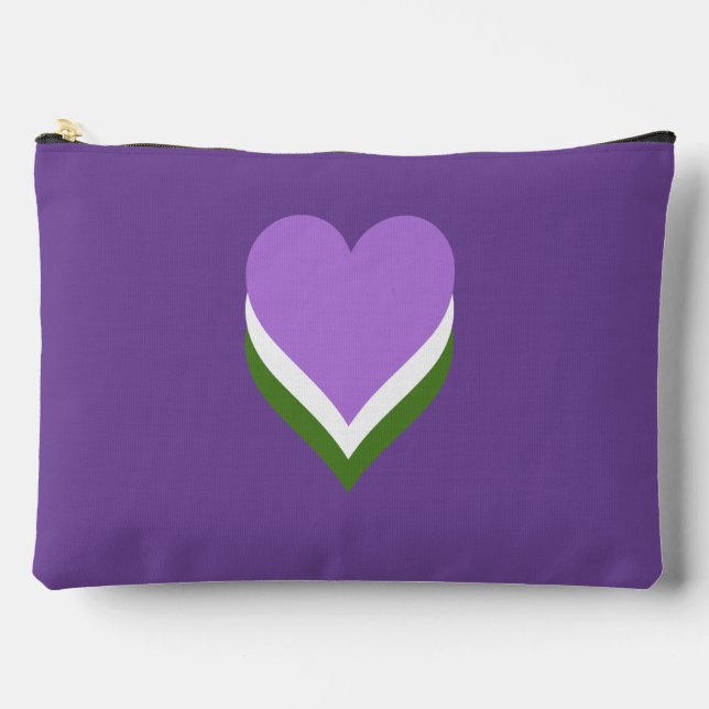 Genderqueer Stolz Herzen  Zubehörtasche (Vorderseite)