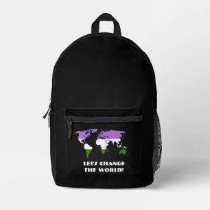 Genderqueer-Stolz-Karte der Welt Bedruckter Rucksack