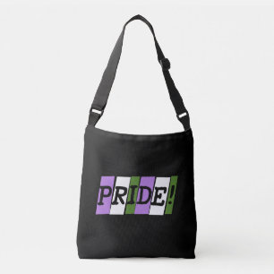 Genderqueer-Stolz-Textschild Umhängetasche Tragetaschen Mit Langen Trägern