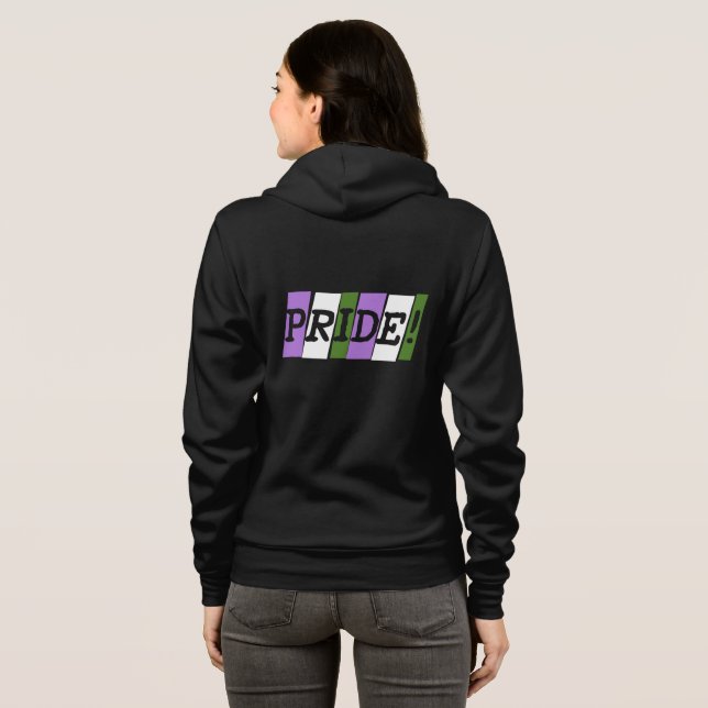 Genderqueer-Stolz-Textzeichen Hoodie (Schwarz voll)