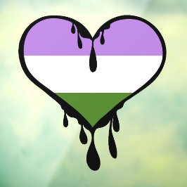 Genderqueer-Stolz triefendes Herz Fensteraufkleber