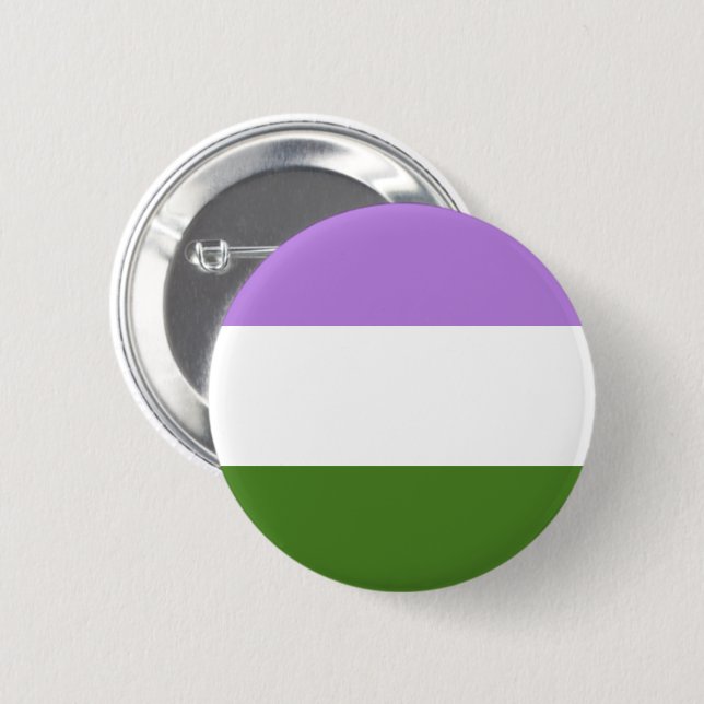 Genderqueer-Stolzflagge Button (Vorne & Hinten)