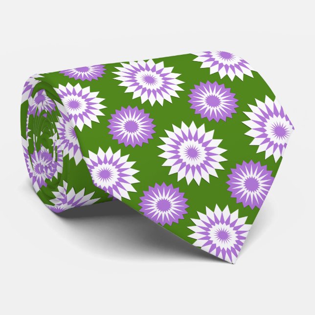 Genderqueer-Stolzflagge / grünes Blumenmuster Krawatte (Gerollt)