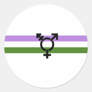 Genderqueer-Stolzflagge Runder Aufkleber