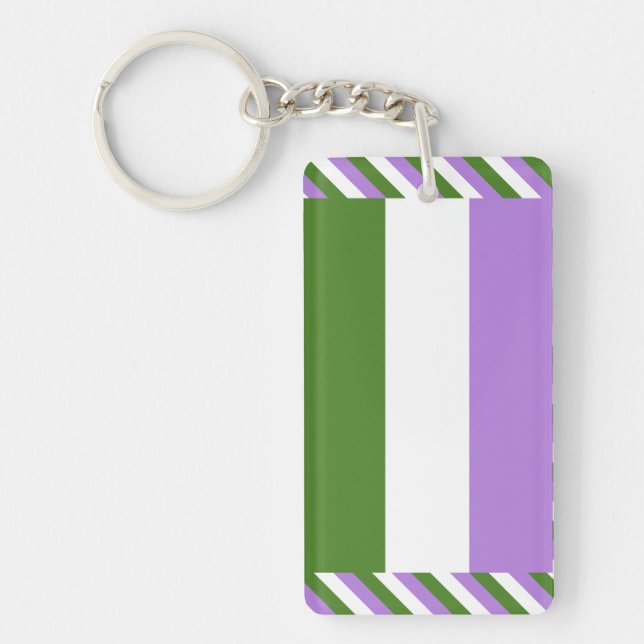 Genderqueer-Stolzflagge Schlüsselanhänger (Vorderseite)