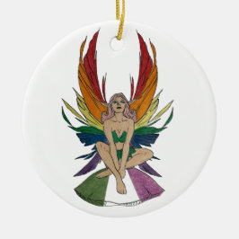 Genderqueere Fee Keramik Ornament