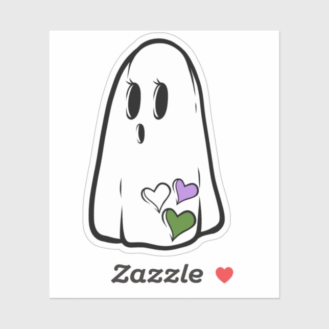 Genderquer Pride Ghost Aufkleber (Blatt)