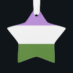 Genderquitätenflagge Ornament<br><div class="desc">Diese Fahne repräsentiert Menschen,  deren Geschlechtsidentität nicht ausschließlich männlich oder weiblich ist. Es gibt drei Primärfarben. Lavendel symbolisiert Androgynie oder Queernität,  Weiß repräsentiert die agierende Identität und Grün repräsentiert Menschen mit nichtbinären Identitäten.</div>