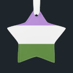 Genderquitätenflagge Ornament<br><div class="desc">Diese Fahne repräsentiert Menschen,  deren Geschlechtsidentität nicht ausschließlich männlich oder weiblich ist. Es gibt drei Primärfarben. Lavendel symbolisiert Androgynie oder Queernität,  Weiß repräsentiert die agierende Identität und Grün repräsentiert Menschen mit nichtbinären Identitäten.</div>