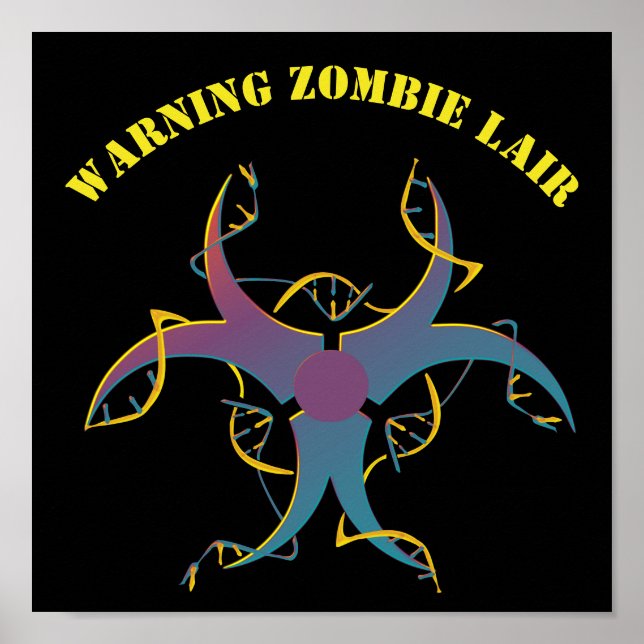 Gene Splicing Bio Hazard Symbol Poster (Vorne)
