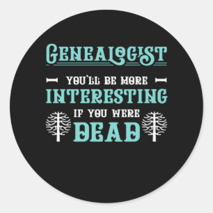 Genealoge Baumgenealogie Familiengeschenk Runder Aufkleber