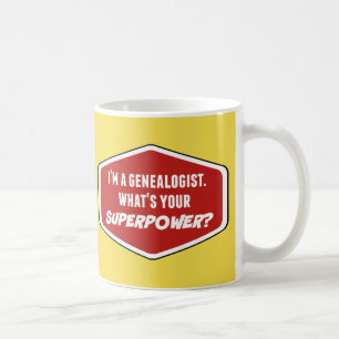 Genealoge Supermacht Custom Yellow Tasse