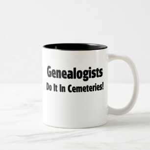 Genealoge tun es in Friedhöfen Zweifarbige Tasse