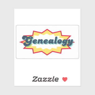 Genealogie, Comic-Book-Pop-Design Aufkleber