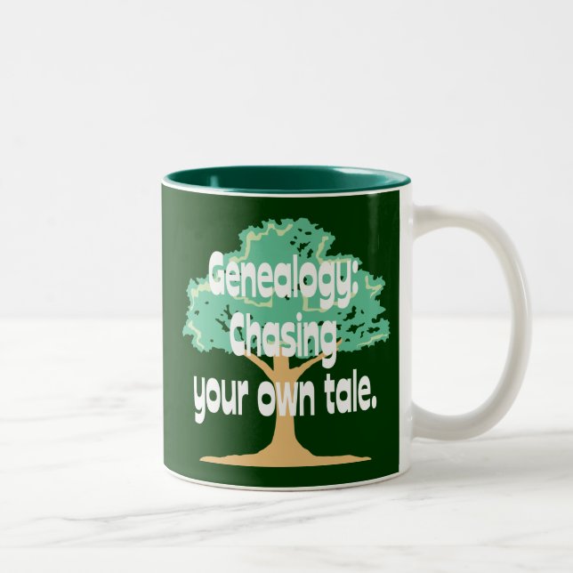 Genealogie: Jagen Ihrer eigenen Geschichte Zweifarbige Tasse (Rechts)