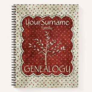 Genealogie Red White Notizbuch