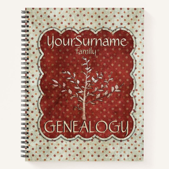 Genealogie Red White Notizbuch (Vorderseite)