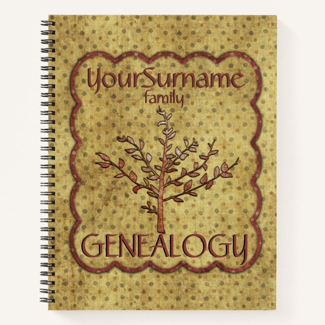 Genealogie Rot und Gelb Notizbuch (Vorderseite)