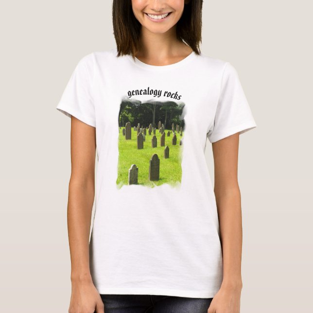 Genealogie schaukelt grundlegendes weißes T-Stück T-Shirt (Vorderseite)
