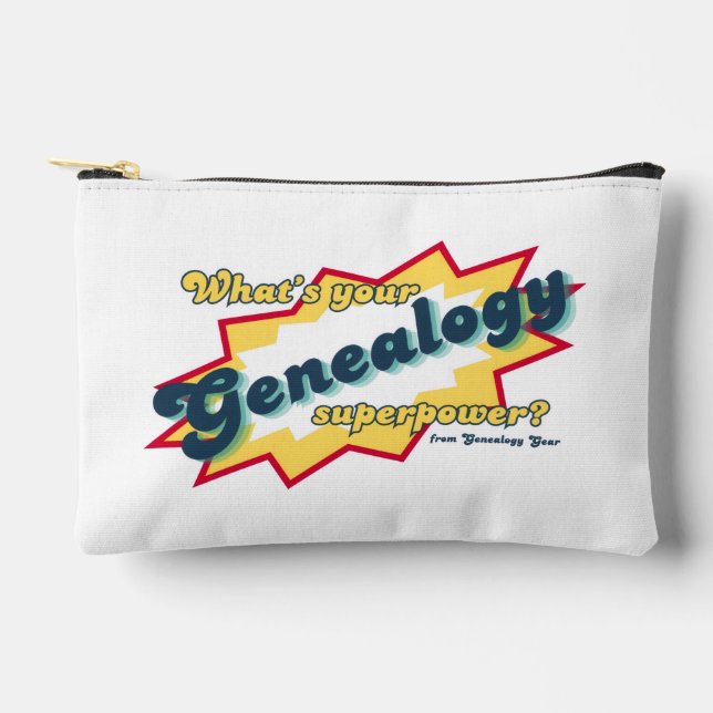 Genealogie-Superkraft Zubehörtasche (Vorderseite)