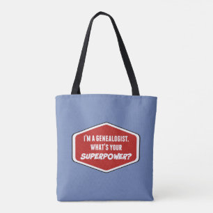 Genealogie Superpower Custom Blue Tote Bag