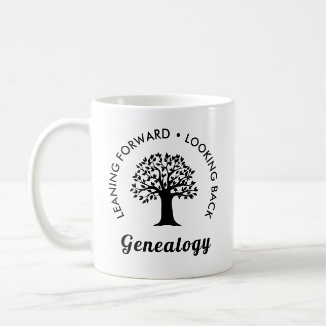 Genealogische Familienfamilie Herkunft Black Print Kaffeetasse (Links)