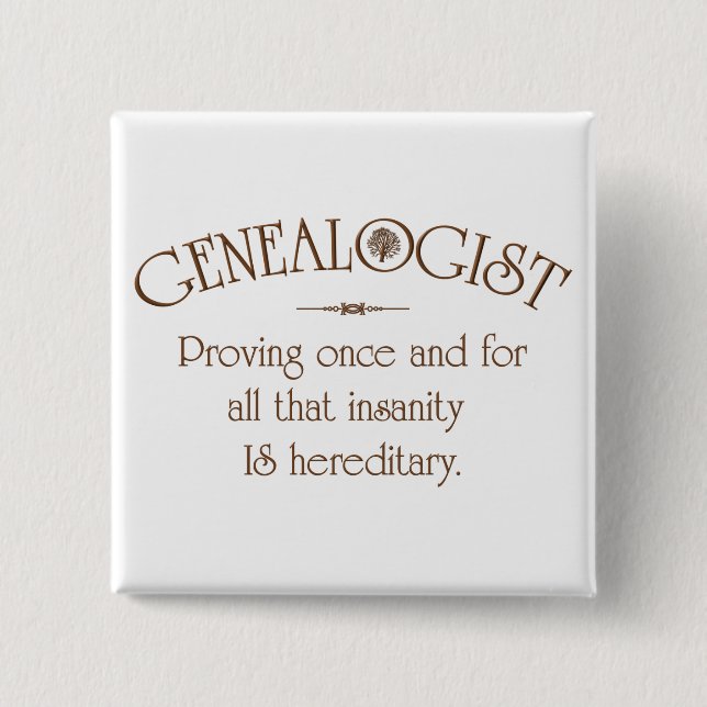 GENEALOGIST. BUTTON (Vorderseite)