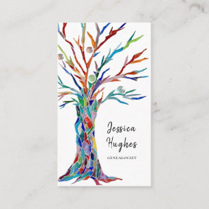Genealogist Family Tree Modern Business Card Visitenkarte