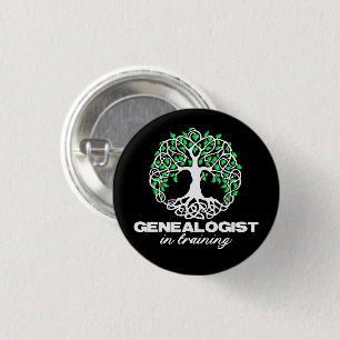 Genealogist in der Ausbildung Funny Genealogie Tre Button